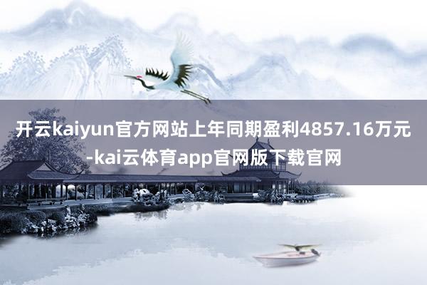 开云kaiyun官方网站上年同期盈利4857.16万元-kai云体育app官网版下载官网