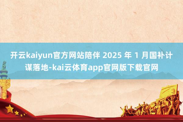 开云kaiyun官方网站陪伴 2025 年 1 月国补计谋落地-kai云体育app官网版下载官网