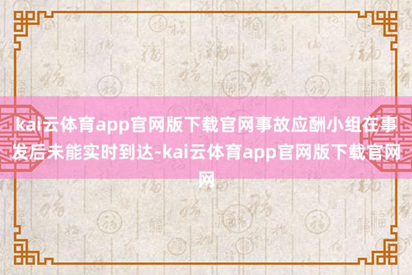 kai云体育app官网版下载官网事故应酬小组在事发后未能实时到达-kai云体育app官网版下载官网