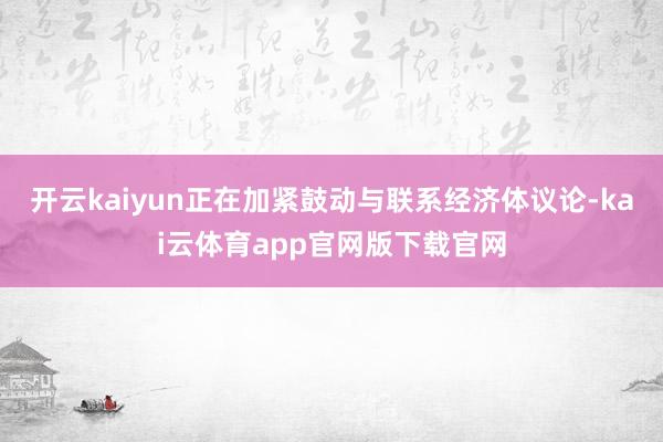 开云kaiyun正在加紧鼓动与联系经济体议论-kai云体育app官网版下载官网