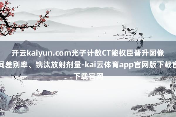 开云kaiyun.com光子计数CT能权臣晋升图像空间差别率、镌汰放射剂量-kai云体育app官网版下载官网