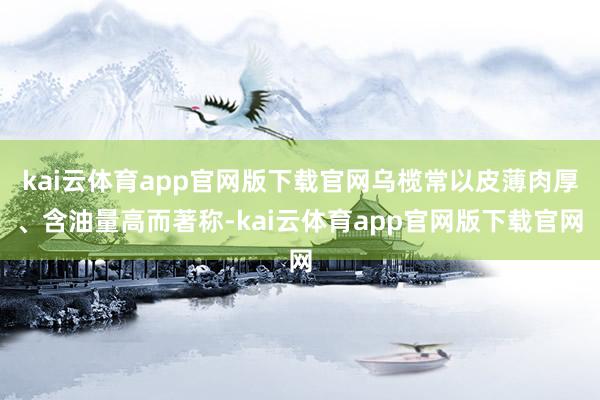 kai云体育app官网版下载官网乌榄常以皮薄肉厚、含油量高而著称-kai云体育app官网版下载官网