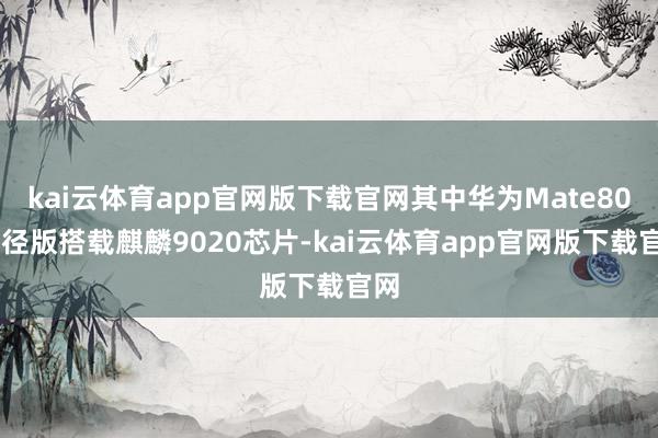 kai云体育app官网版下载官网其中华为Mate80 门径版搭载麒麟9020芯片-kai云体育app官网版下载官网