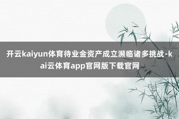 开云kaiyun体育待业金资产成立濒临诸多挑战-kai云体育app官网版下载官网